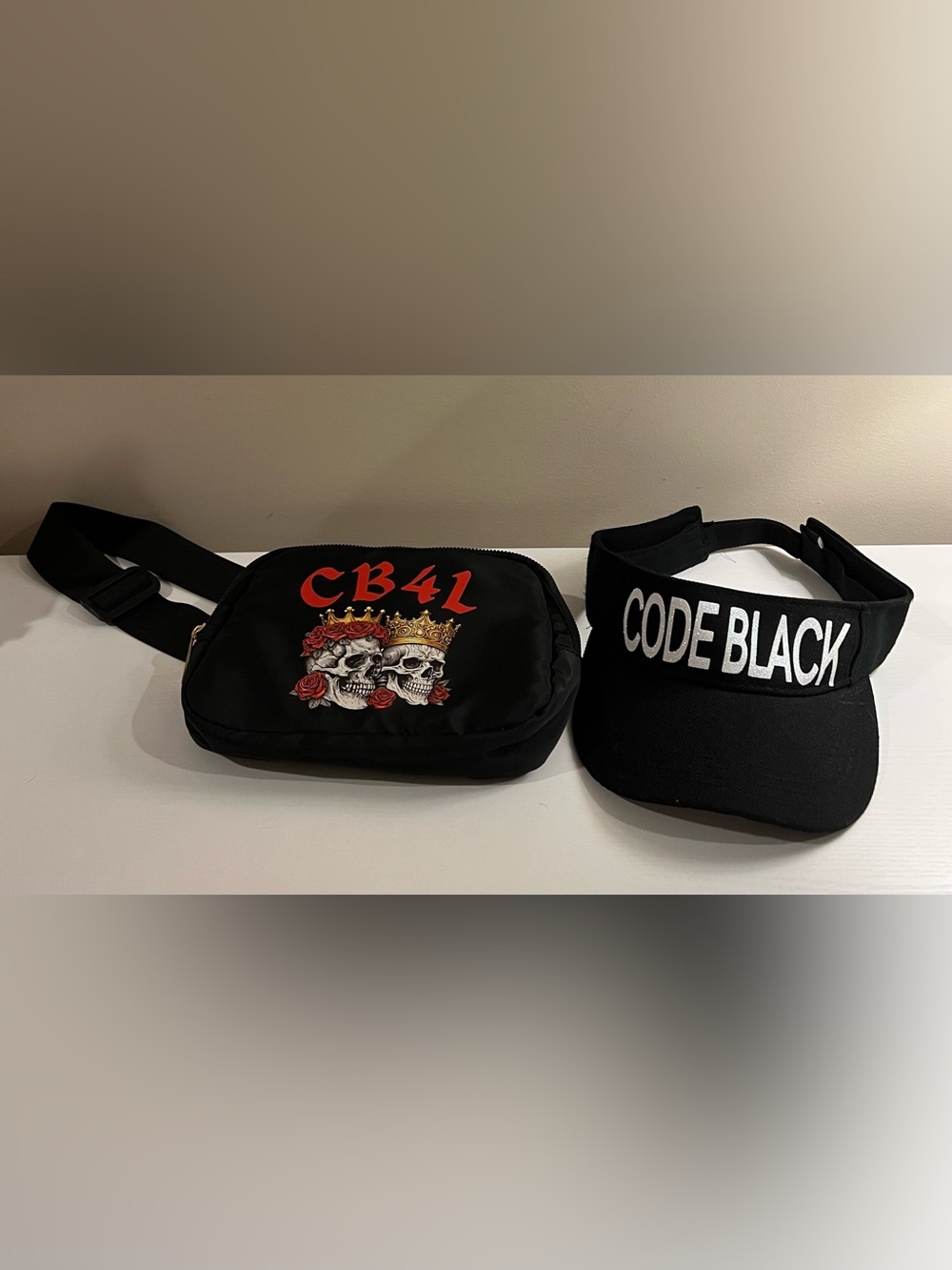 Cheer Extreme Allstars CEA Code Black Visor and Belt Bag/Fanny Pack